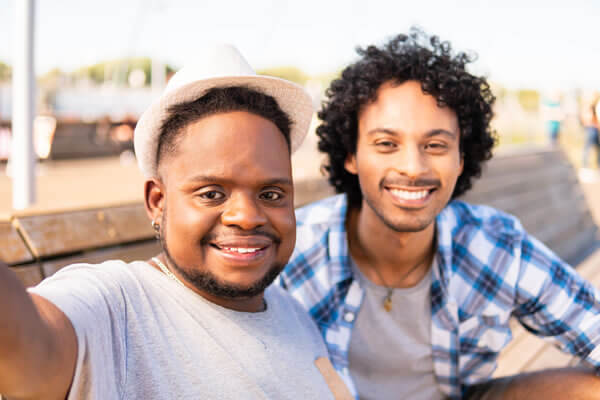 hppy person with support worker